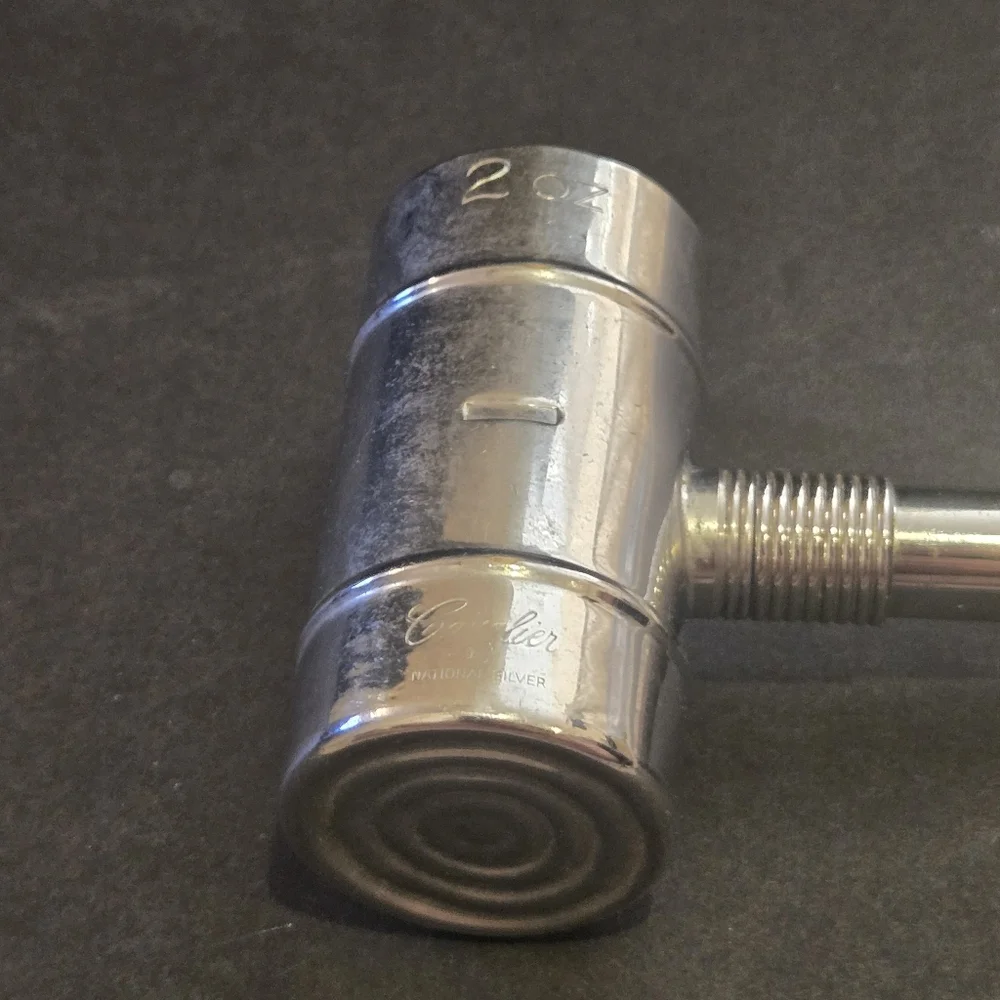 VINTAGE CAVALIER NATIONAL SILVER CHROME BAR TOOL JIGGER CORK CAN OPENER